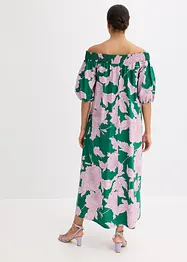 Robe col Bardot imprimée 100% coton, bonprix