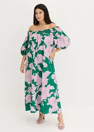 Robe col Bardot imprimée 100% coton, bonprix