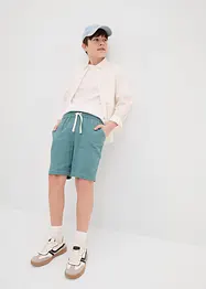 Short ample à taille élastiquée en gaze de coton légère, bonprix