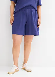 Short taille élastiquée en crêpe gaufré, bonprix