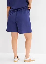 Short taille élastiquée en crêpe gaufré, bonprix