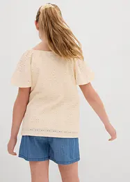 Blouse en jersey à broderies anglaises, bonprix