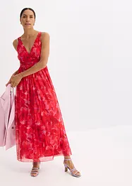 Robe longue en doux mesh imprimé, bonprix