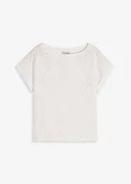 T-shirt à broderies anglaises, bonprix