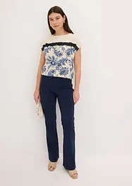 T-shirt imprimé paisley avec un galon de dentelle, bonprix