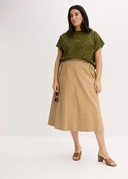 Jupe midi 100% coton, bonprix