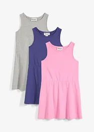 Lot de 3 robes en jersey coton, bonprix