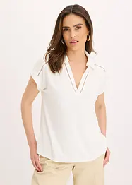 Poloshirt aus Viskose- Pique mit Spitzeneinsatz, bonprix
