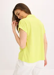 Polo en maille piquée de viscose avec empiècement en dentelle, bonprix