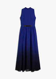 Robe longue en crêpe à col montant et empiècement taille, bonprix