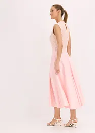 Robe midi en satin brillant avec haut en dentelle, bonprix