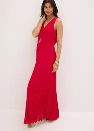 Robe en crêpe avec jupe plissée et détail boucle sur la ceinture, bonprix