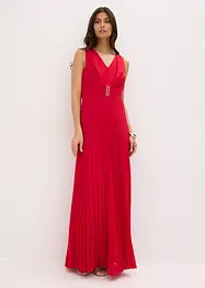 Robe en crêpe avec jupe plissée et détail boucle sur la ceinture, bonprix