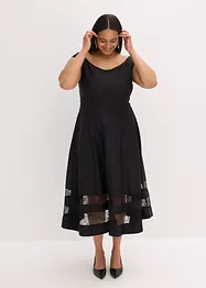 Robe col Bardot avec dentelle et ceinture, bonprix