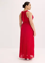 Robe en crêpe avec jupe plissée et détail boucle sur la ceinture, bonprix