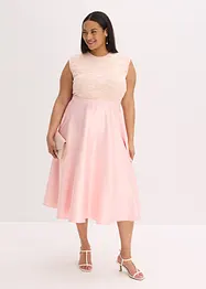 Robe midi en satin brillant avec haut en dentelle, bonprix