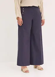 Wide Leg Hose aus Twill mit dekorativen Knöpfen, bonprix