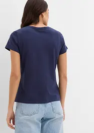 Lot de 2 T-shirts basiques avec imprimé, bonprix