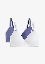 Lot de 2 soutiens-gorge coton à coques sans armatures, bonprix