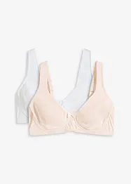 Lot de 2 soutiens-gorge moulés coton non rembourrés avec armatures, bonprix