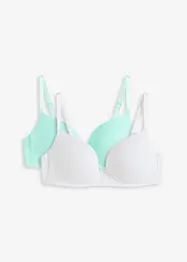 Lot de 2 soutiens-gorge push-up coton sans armatures, bonprix