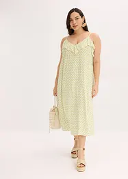 Robe midi à encolure volantée, bonprix