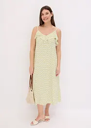 Robe midi à encolure volantée, bonprix