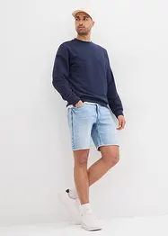 Bermuda en jean à finitions effilochées, loose, bonprix