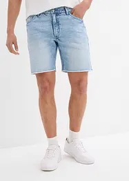 Bermuda en jean à finitions effilochées, loose, bonprix