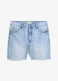 Bermuda en jean à finitions effilochées, loose, bonprix