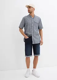 Bermuda en jean extensible, base retroussée, regular, bonprix