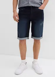 Bermuda en jean extensible, base retroussée, regular, bonprix