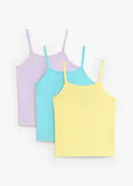 Lot de 3 tops à fines bretelles 100% coton, bonprix