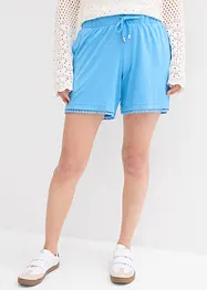 Short en jersey de viscose mélangée avec taille élastiquée et dentelle, bonprix