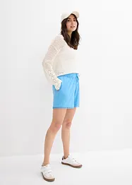 Short en jersey de viscose mélangée avec taille élastiquée et dentelle, bonprix
