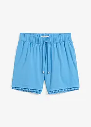 Short en jersey de viscose mélangée avec taille élastiquée et dentelle, bonprix