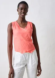Blouse sans manches 100 % lin à encolure croisée, bonprix