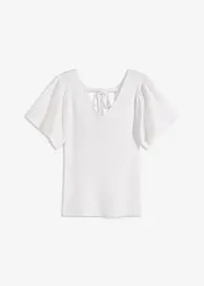 Pull côtelé à manches courtes papillon, bonprix
