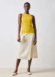 Ajour-Stricktop mit Leinenanteil, bonprix