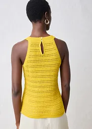 Ajour-Stricktop mit Leinenanteil, bonprix