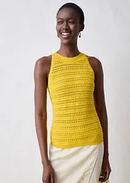 Ajour-Stricktop mit Leinenanteil, bonprix