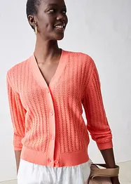 Gilet en maille ajourée avec lin, bonprix