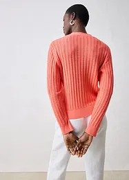 Gilet en maille ajourée avec lin, bonprix