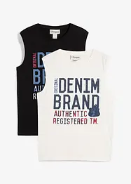 Lot de 2 débardeurs 100% coton, bonprix