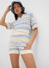 Strick-Shorts aus luftigem Baumwoll-Leinen-Mix, bonprix