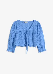 Blouse en broderie anglaise à manches bouffantes, bonprix