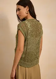 Ajour-Strickweste mit Viskose, bonprix