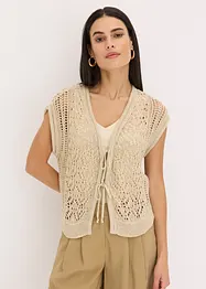 Gilet sans manches en maille ajourée, bonprix