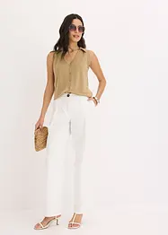 Top polo en maille piquée viscose, bonprix
