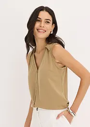 Top polo en maille piquée viscose, bonprix